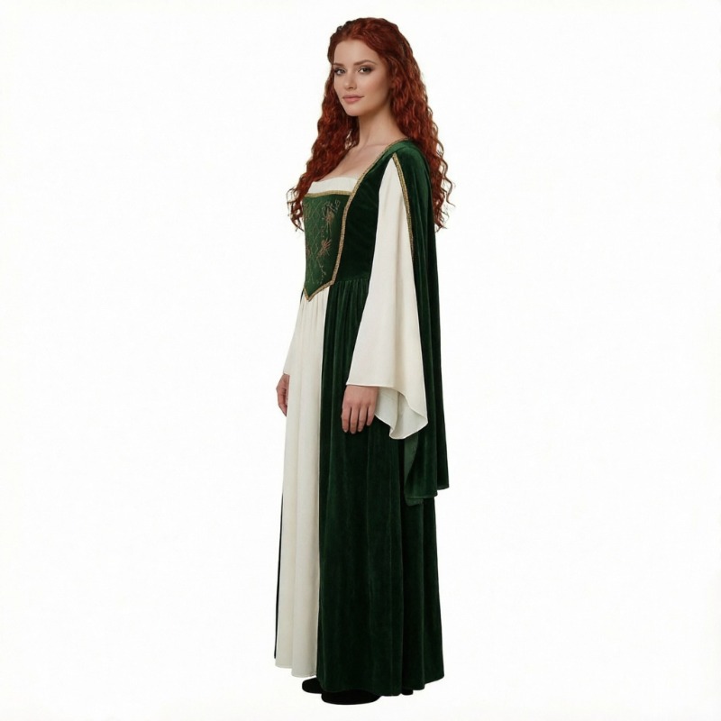 Medieval Renaissance Dress Women - Kostum Cosplay Abad Pertengahan Terbaru, Gaun