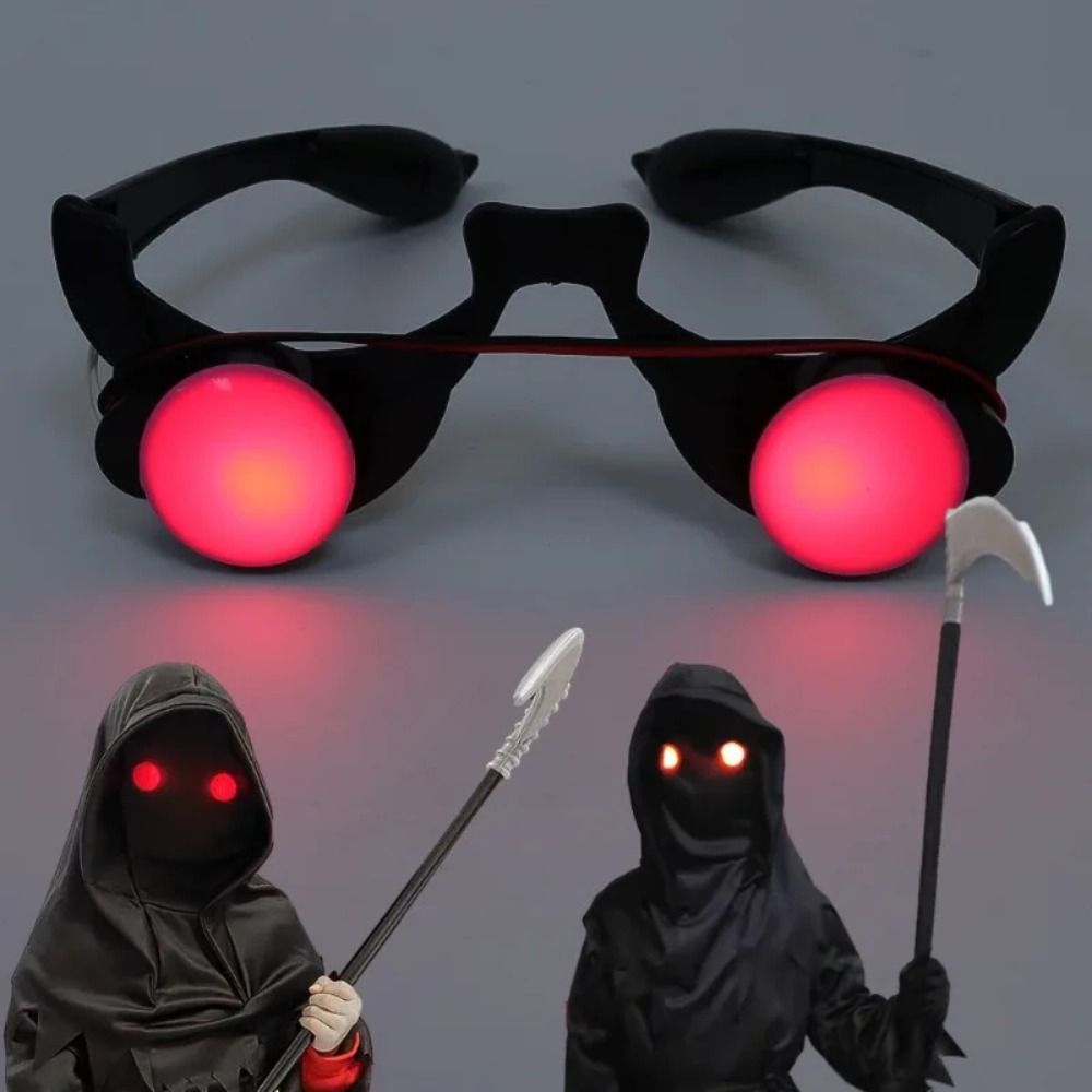 Glow In The Dark Party Glasses - Kacamata LED ABS Mata Merah Kacamata