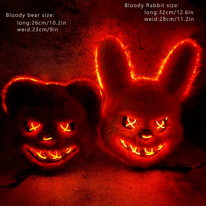 Topeng Wajah LED Bercahaya unt - Led Purge Mask Halloween ulasan dan harga