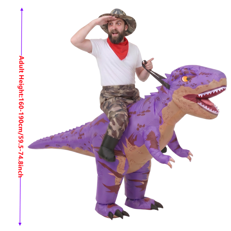 Kostum T-Rex Tiup Warna Ungu d - Inflatable Dinosaur Costume Adult ulasan dan harga