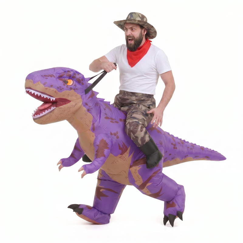 Kostum T-Rex Tiup Warna Ungu d - Inflatable Dinosaur Costume Adult ulasan dan harga