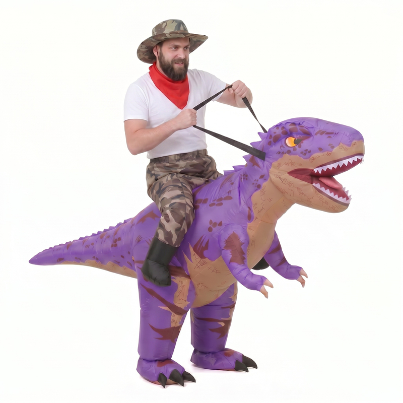Kostum T-Rex Tiup Warna Ungu d - Inflatable Dinosaur Costume Adult ulasan dan harga