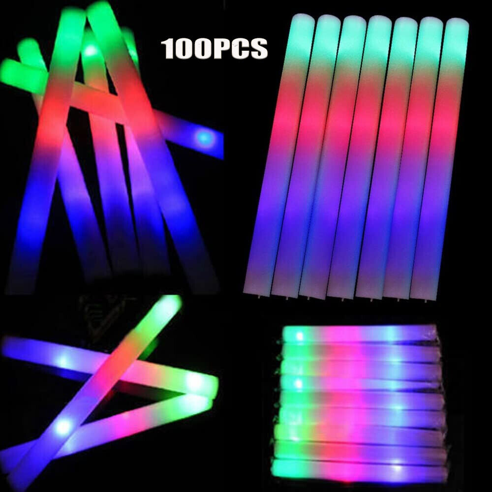 Tongkat Pijar LED 100 Buah, To - Flashing Led Foam Sticks Party ulasan dan harga
