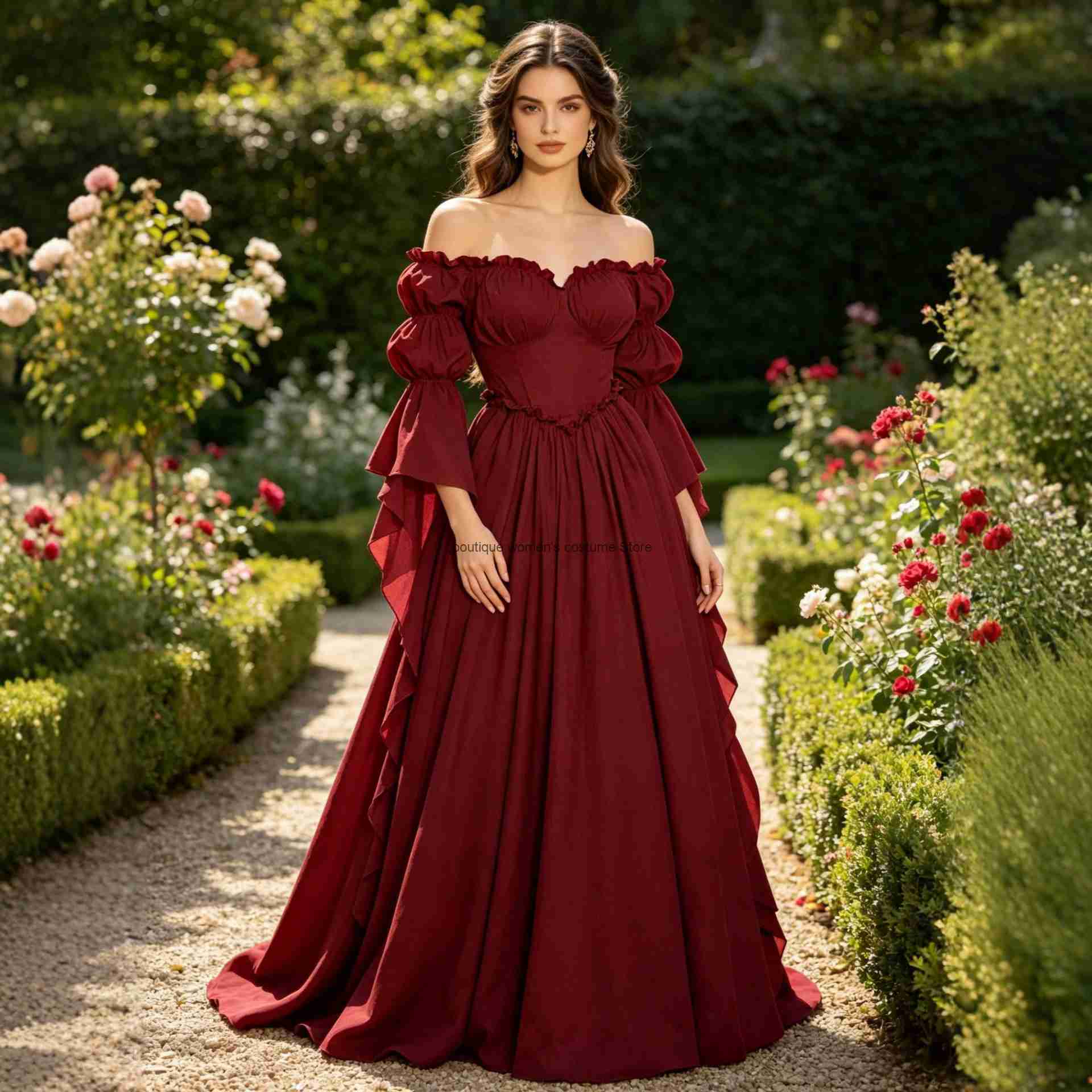 Gaun Renaisans Abad Pertengaha - Medieval Renaissance Dress Women ulasan dan harga