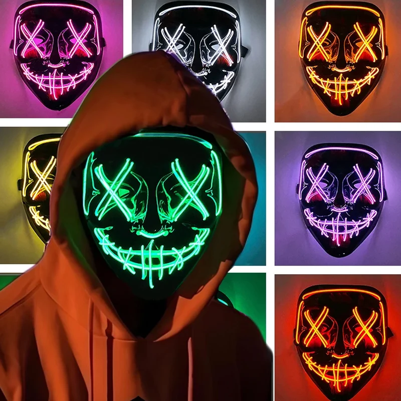 Masker Pembersih Menyala Cospl - Led Purge Mask Halloween ulasan dan harga