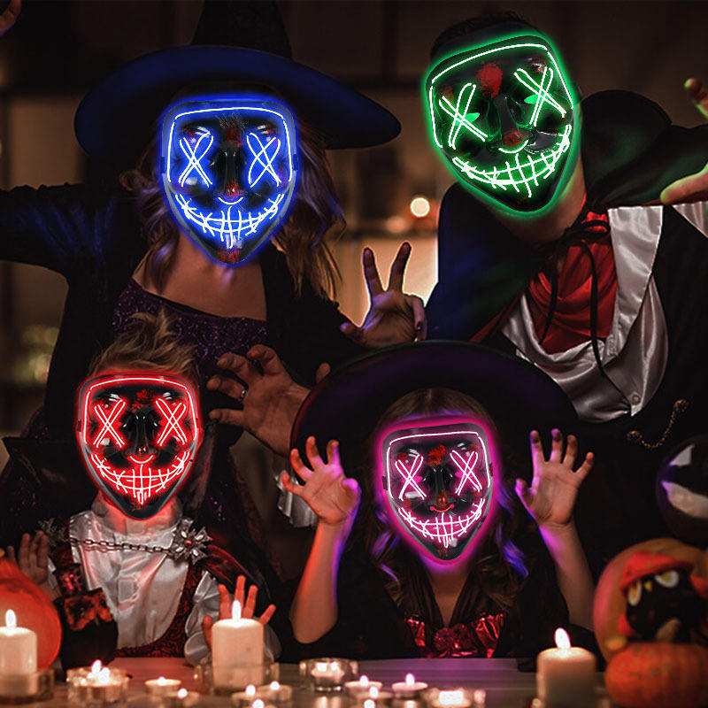 Masker Pembersih Menyala Cospl - Led Purge Mask Halloween ulasan dan harga
