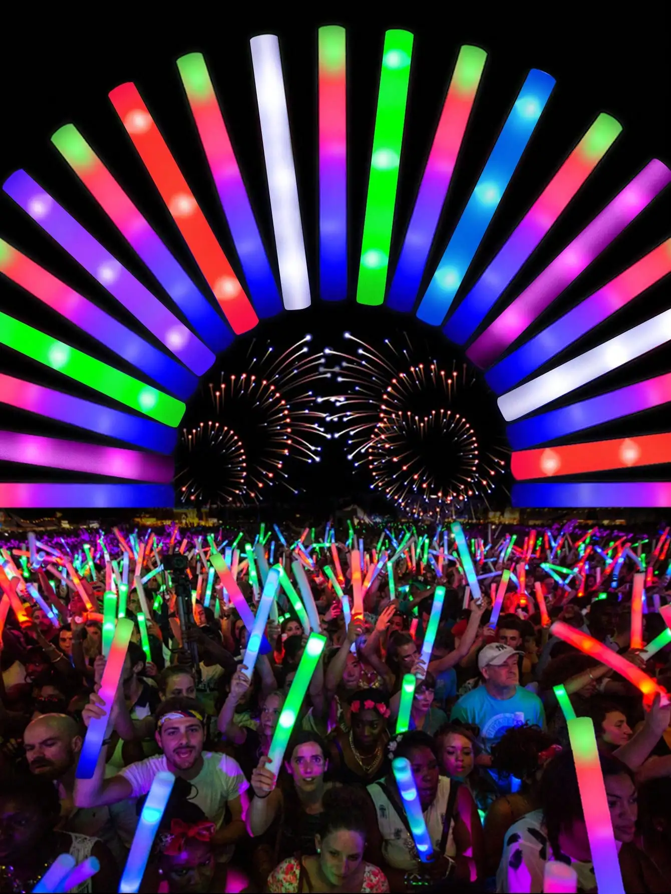 20/30 Buah Tongkat Cahaya Busa - Flashing Led Foam Sticks Party ulasan dan harga