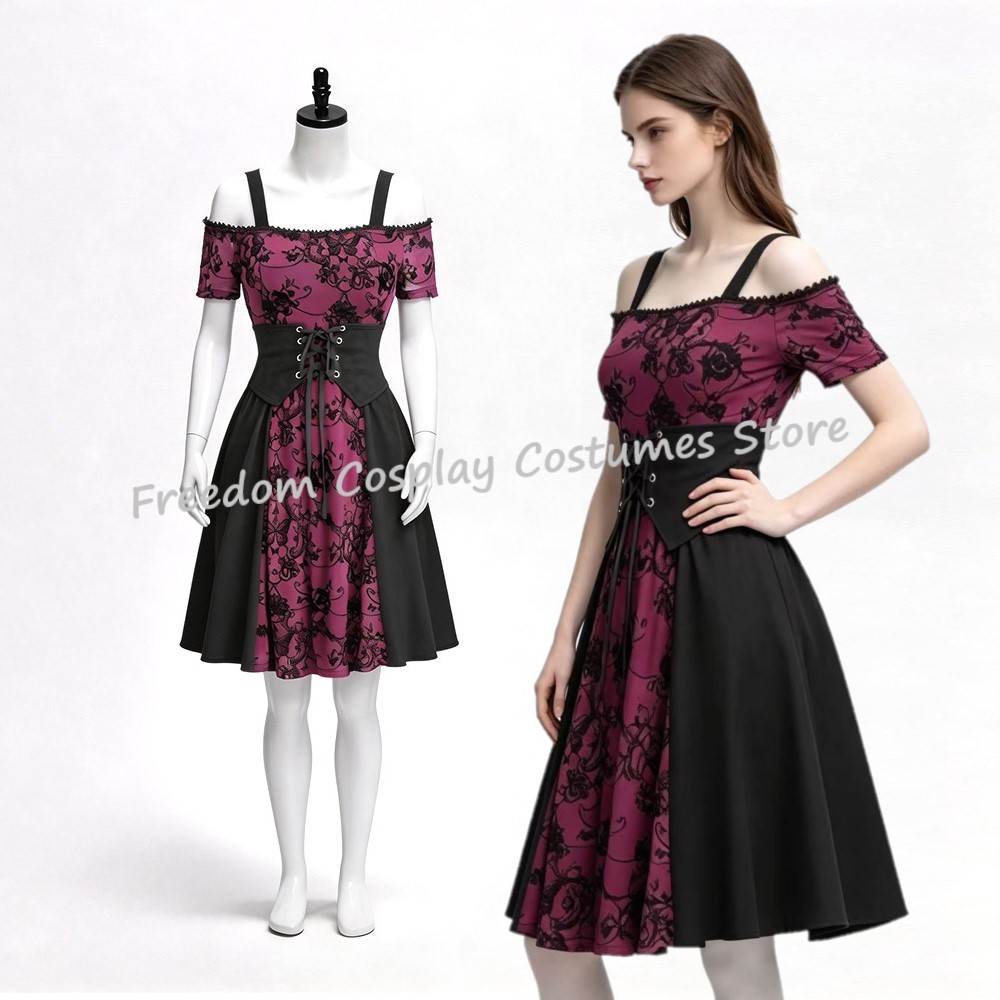 Gaun Tank Wanita Bergaya Gothi - Medieval Renaissance Dress Women ulasan dan harga