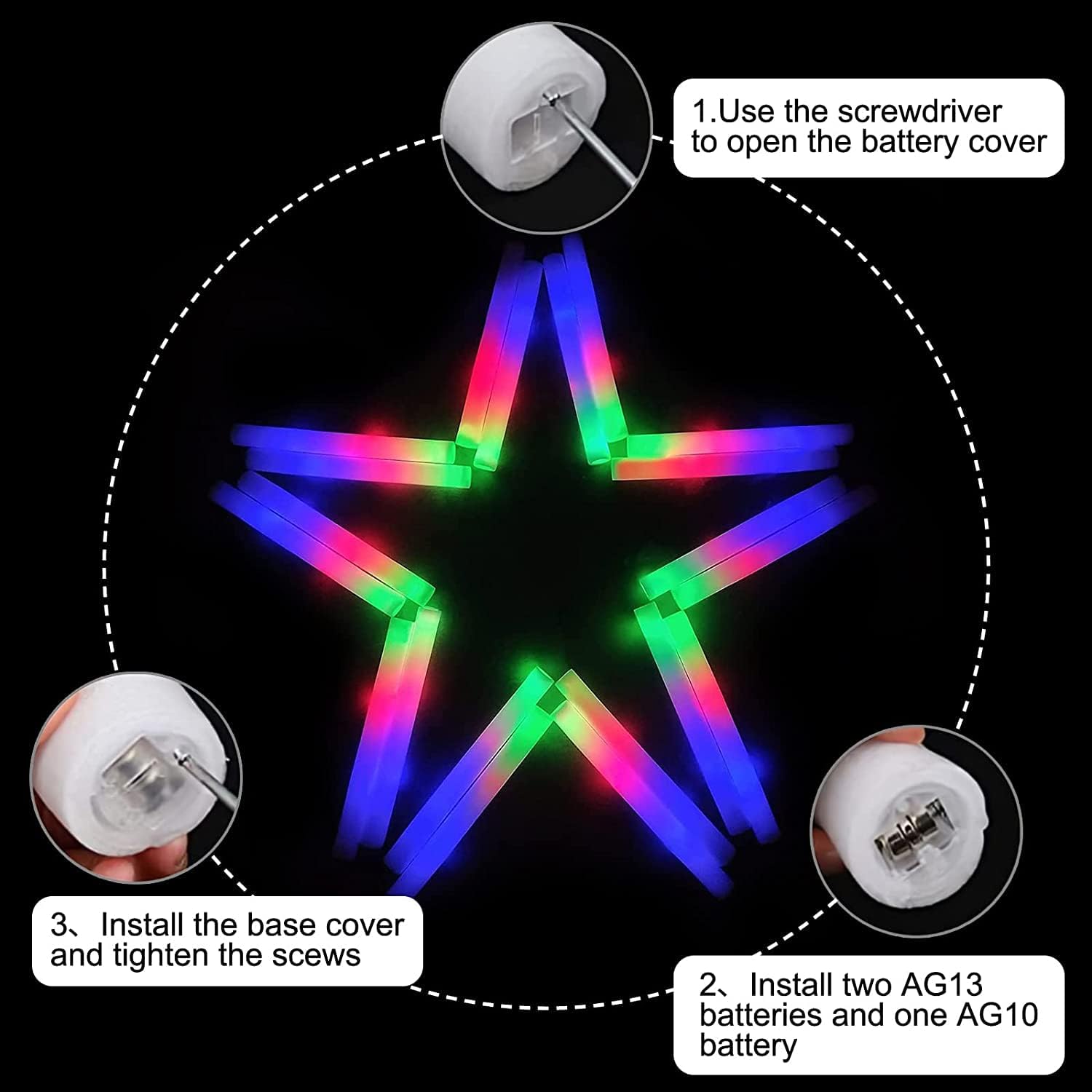 102Pcs Tongkat Busa LED Cheer  - Flashing Led Foam Sticks Party ulasan dan harga