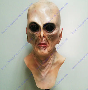 Topeng Alien Mewah Kostum Tope - Latex Alien Mask Realistic ulasan dan harga