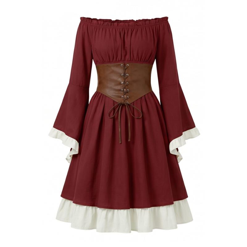 Gaun Midi Renaisans Abad Perte - Medieval Renaissance Dress Women ulasan dan harga