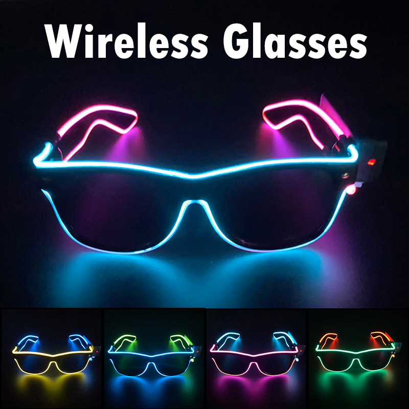 Kacamata Hitam LED Keren Nirka - Glow In The Dark Party Glasses ulasan dan harga